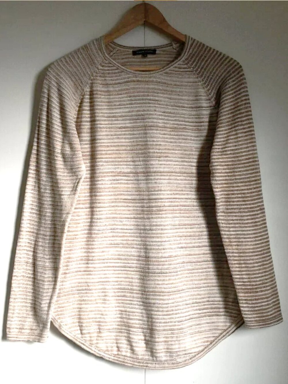 Jeanne Pierre 100% Cotton Striped Crew Neck Pullover Sweater M